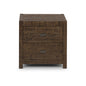 24" Dark Brown Distressed Solid Wood Two Drawer Nightstand