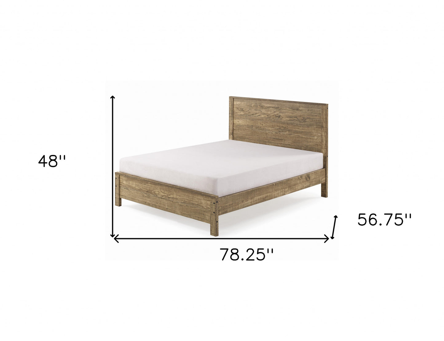 Dark Brown Solid Wood Full Double Bed Frame