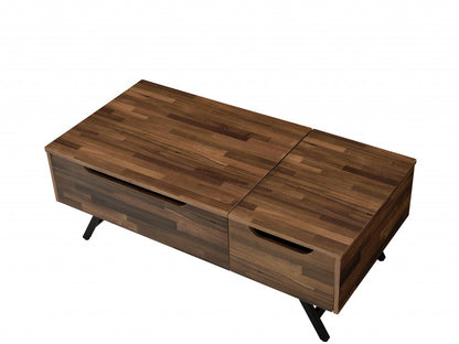 48" Brown Lift Top Coffee Table With Drawer