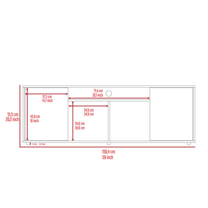 59" Black Open shelving TV Stand