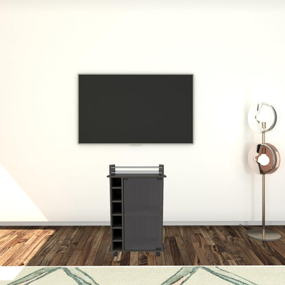 22" Brown and Black Open shelving TV Stand