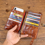 Load image into Gallery viewer, New Top Layer Cow Leather Hand-painted Old Long Wallet Man
