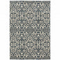 10' X 13' Blue And Ivory Floral Power Loom Stain Resistant Area Rug