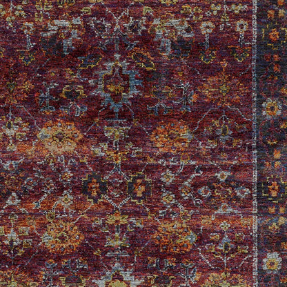 8' X 11' Red Purple Oriental Power Loom Area Rug