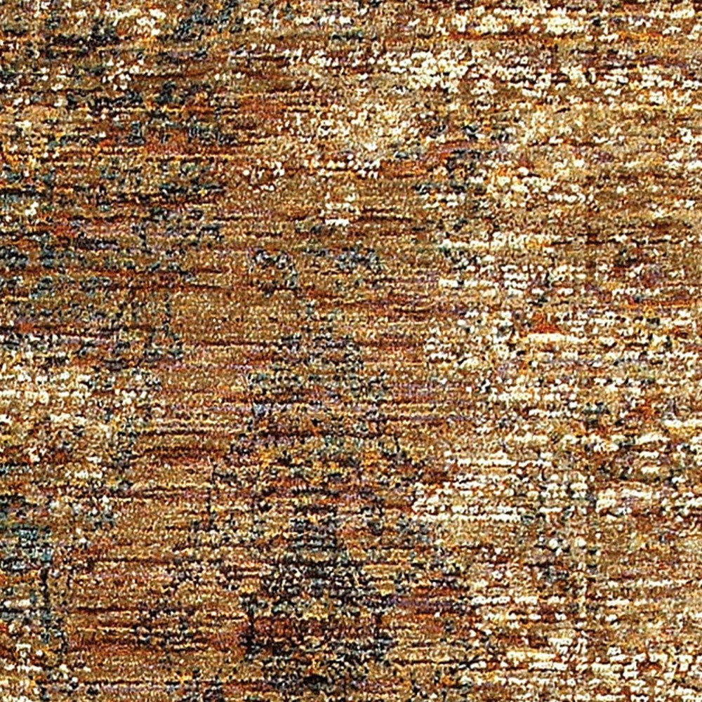 8' Runner Brown Oriental Power Loom Runner Rug