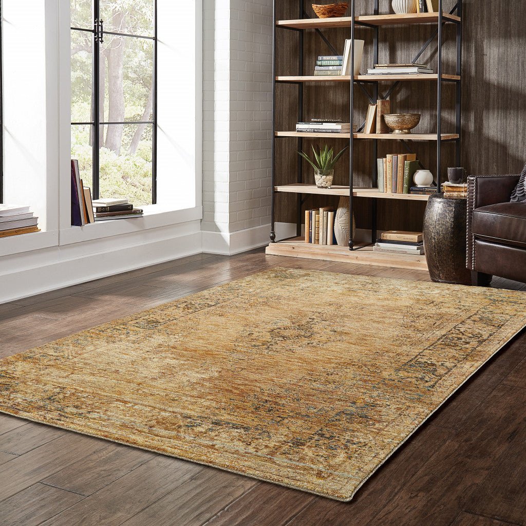 3' X 5' Brown Oriental Power Loom Area Rug