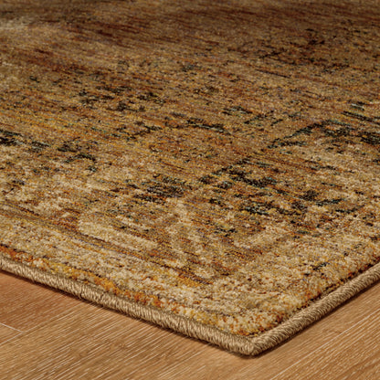 3' X 5' Brown Oriental Power Loom Area Rug