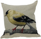 18"x18" Gold Bird Polyester and Cotton blend Zippered Pillow