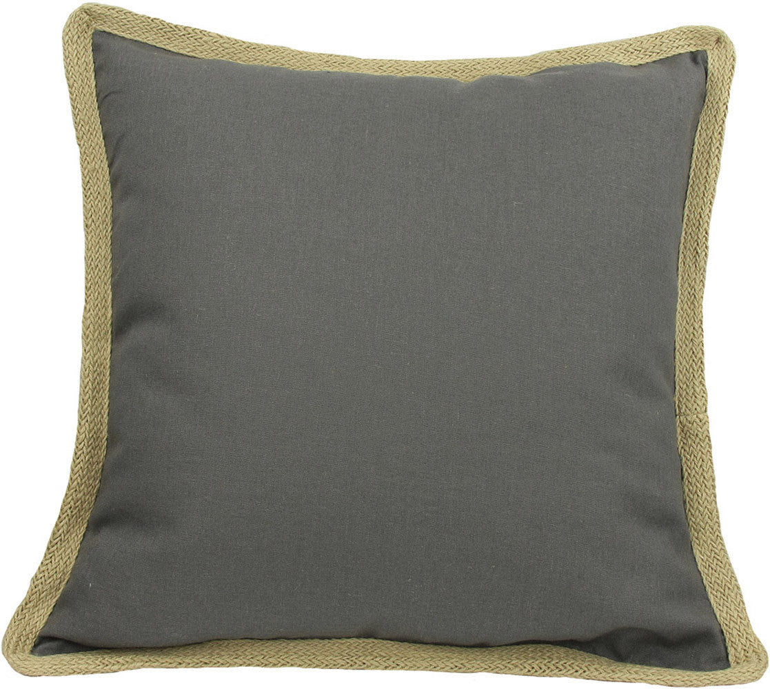 20"x20" Charcoal Linen Blend Zippered Pillow