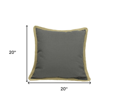 20"x20" Charcoal Linen Blend Zippered Pillow