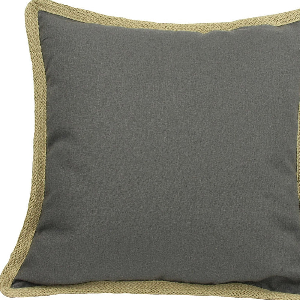 20"x20" Charcoal Linen Blend Zippered Pillow