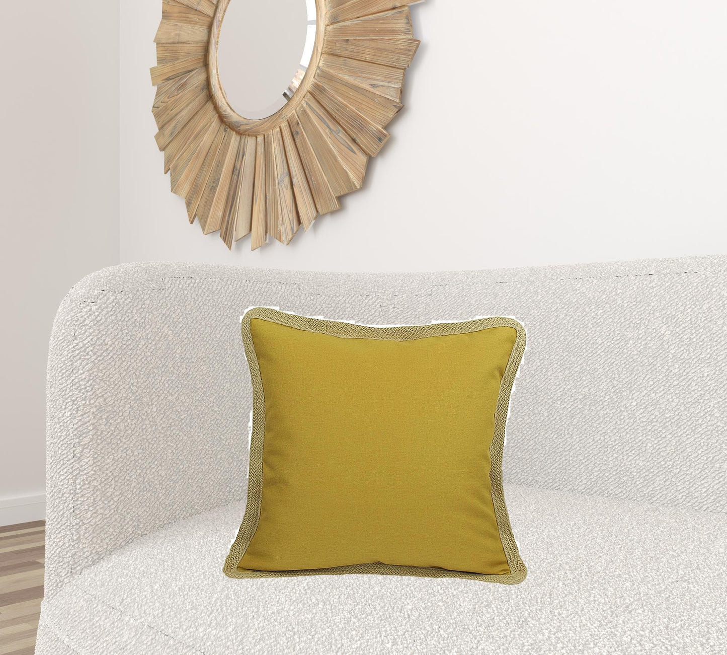 20"x20" Gold Linen Blend Zippered Pillow