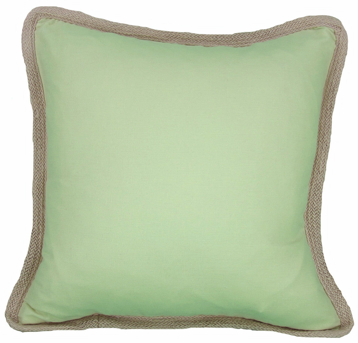 20"x20" Green Linen Blend Zippered Pillow