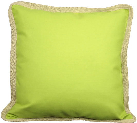 20"x20" Beige and Green Linen Blend Zippered Pillow