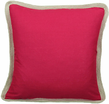 20"x20" Red and Beige Linen Blend Zippered Pillow