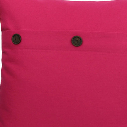 20"x20" Fuchsia Linen Blend Zippered Pillow With Buttons