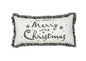 10"x20" Black and White Have Yourself A Merry Little Christmas Pillow With Fringe