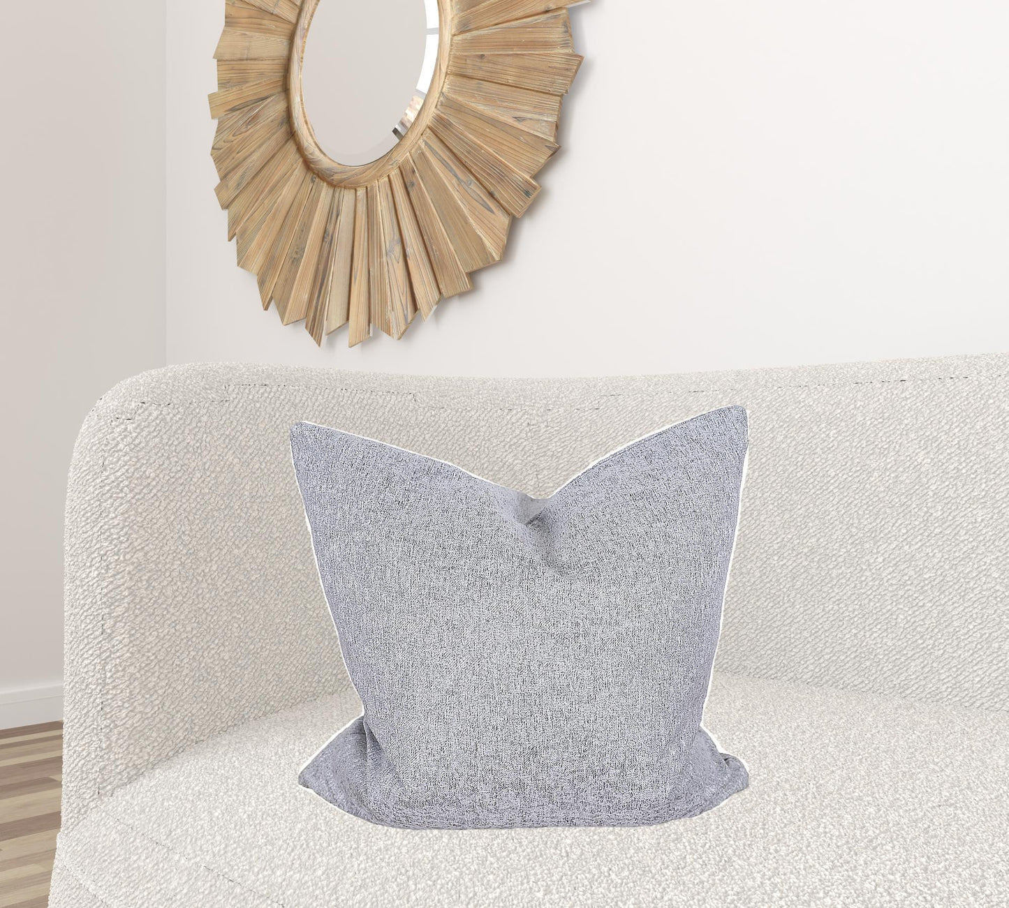 22" X 22" Gray Polyester Zippered Pillow