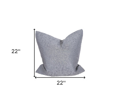 22" X 22" Gray Polyester Zippered Pillow