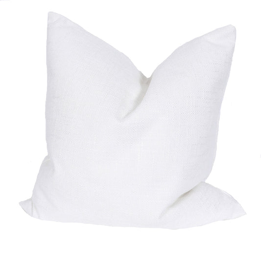 22" X 22" White Polyester Zippered Pillow