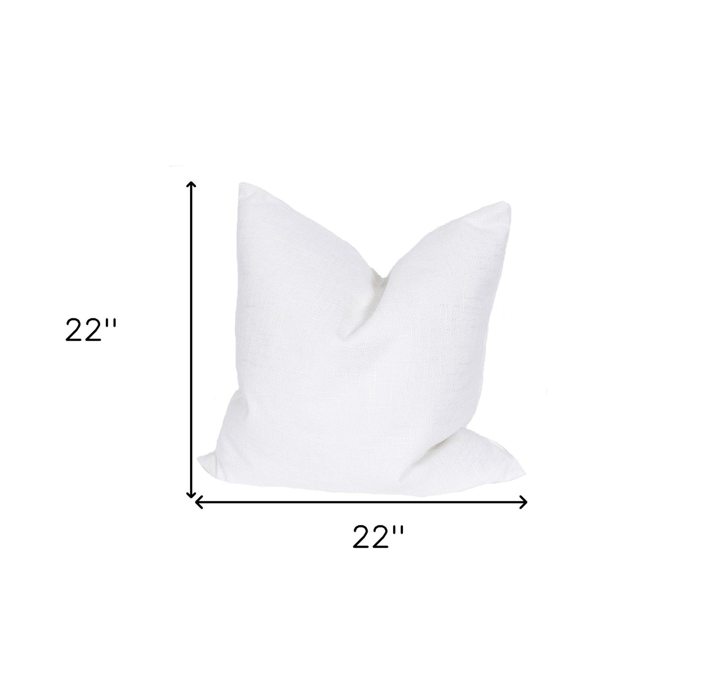 22" X 22" White Polyester Zippered Pillow