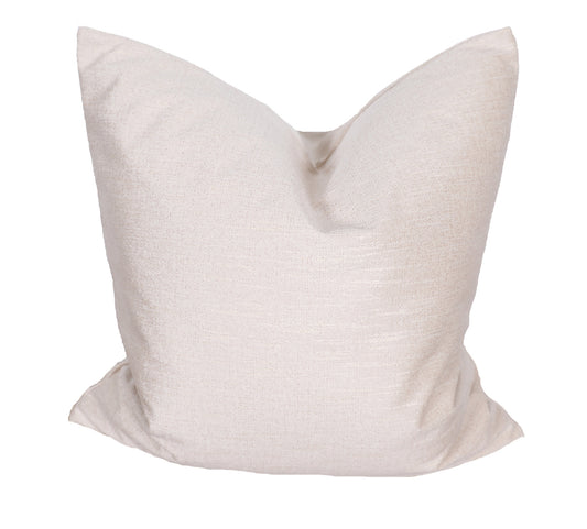 22" X 22" Beige Polyester Zippered Pillow