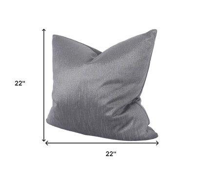 22" X 22" Gray Polyester Zippered Pillow