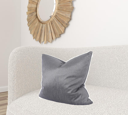 22" X 22" Gray Polyester Zippered Pillow