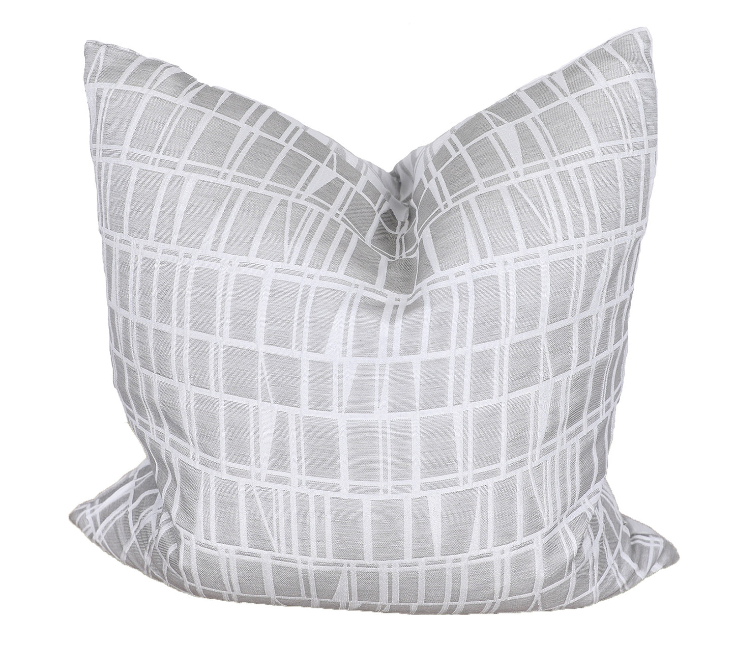 20" X 20" Gray and White Geometric Polyester Zippered Pillow