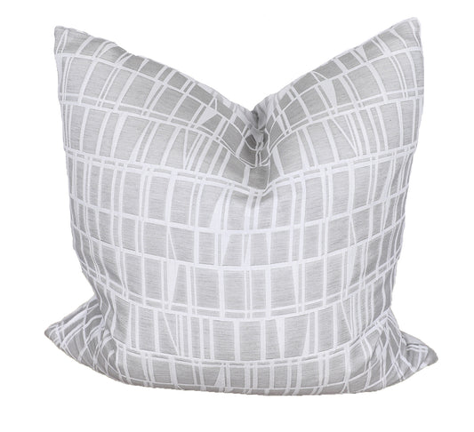 20" X 20" Gray and White Geometric Polyester Zippered Pillow