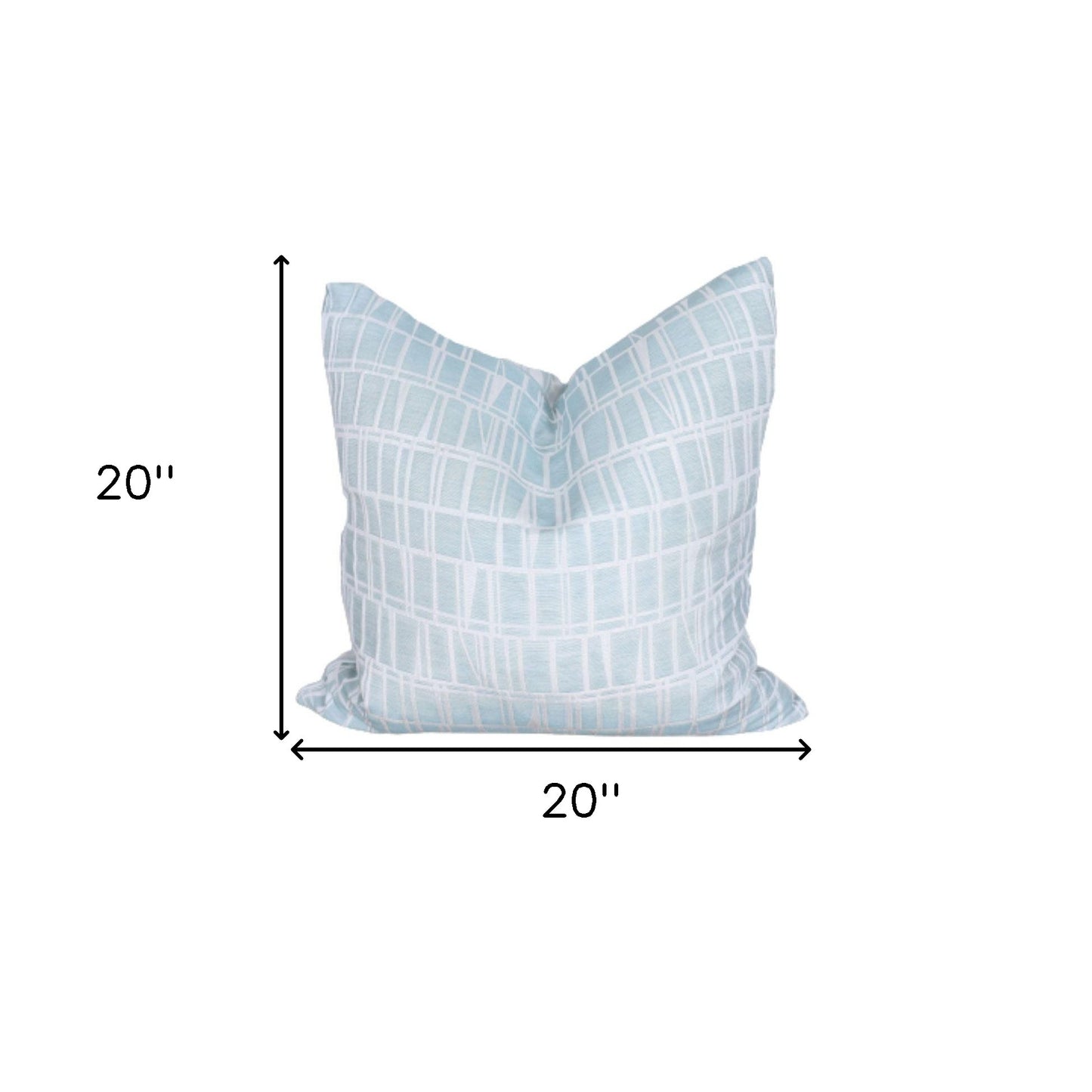 20" X 20" Blue and White Geometric Polyester Zippered Pillow