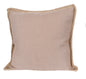 24" X 24" Beige and Brown Polyester Zippered Pillow with Jute Trim