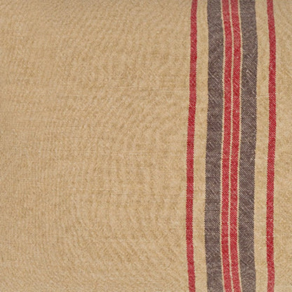 16" X 24" Brown and Red Striped Linen Blend Zippered Pillow