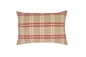 16" X 24" Brown and Red Checkered Linen Blend Zippered Pillow