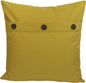 20" X 20" Yellow Linen Blend Zippered Pillow With Buttons