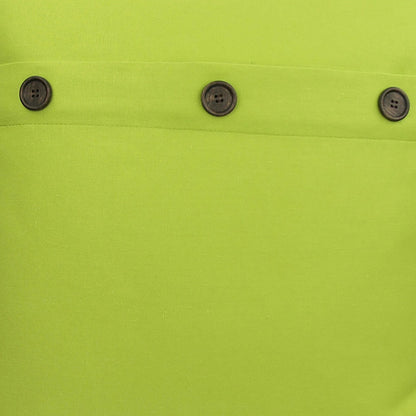 20" X 20" Green Linen Blend Zippered Pillow With Buttons