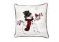 18" X 18" White and Red Christmas Snowman Polyester Zippered Pillow With Embroidery