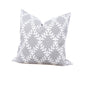 20" X 20" Gray and White Diamond Polyester Zippered Pillow With Embroidery