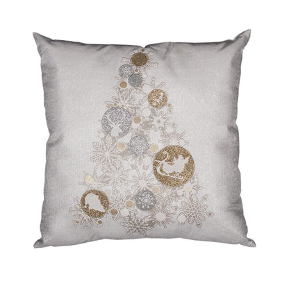 18" X 18" Silver Christmas Trees Polyester Zippered Pillow