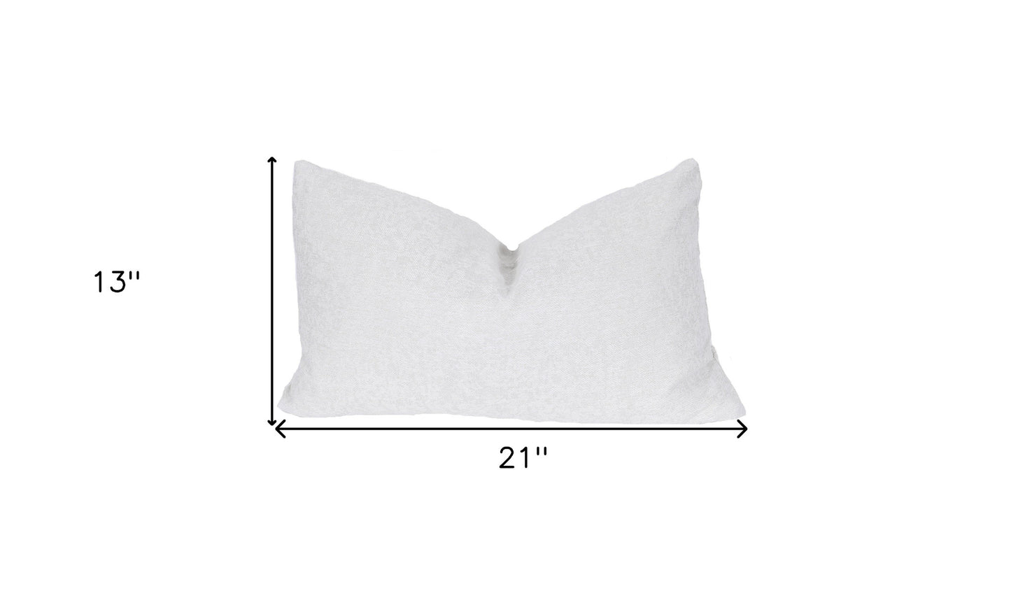 13" X 21" White Polyester Zippered Pillow