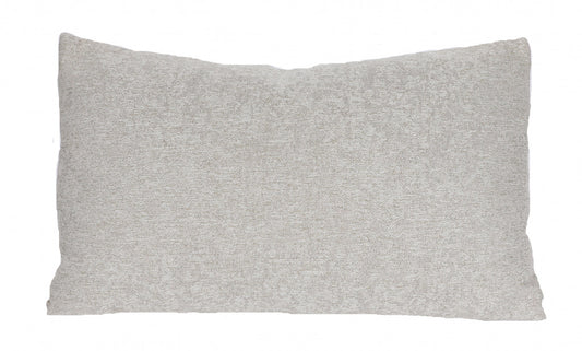 13" X 21" Gray Polyester Zippered Pillow