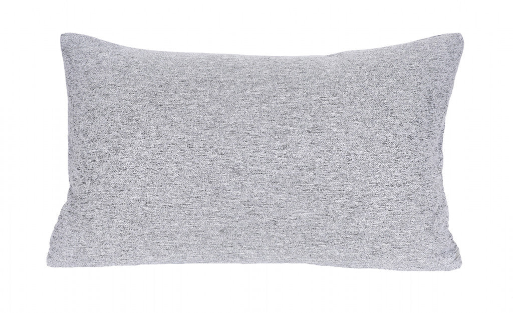 13" X 21" Gray Polyester Zippered Pillow