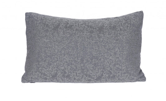 13" X 21" Gray Polyester Zippered Pillow