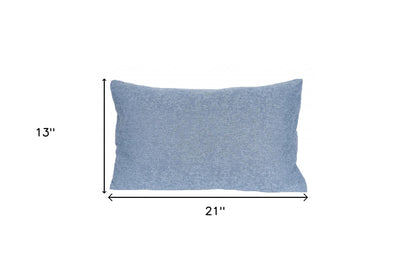 13" X 21" Blue Polyester Zippered Pillow