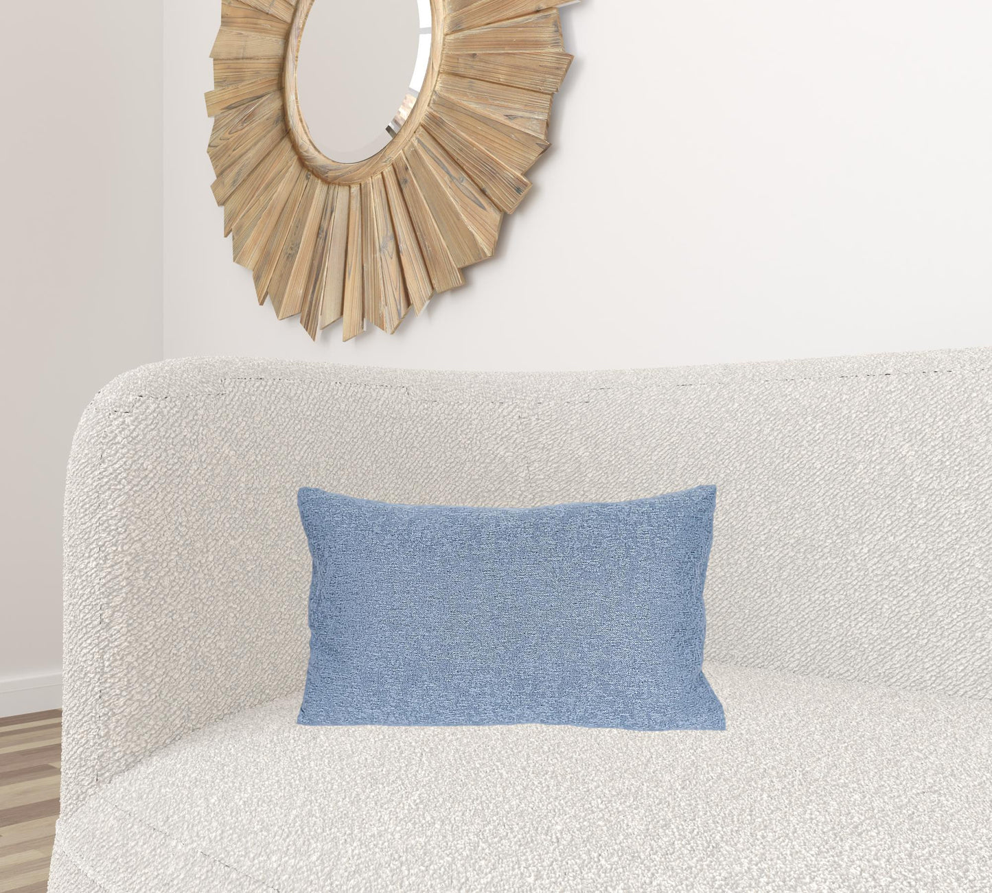 13" X 21" Blue Polyester Zippered Pillow