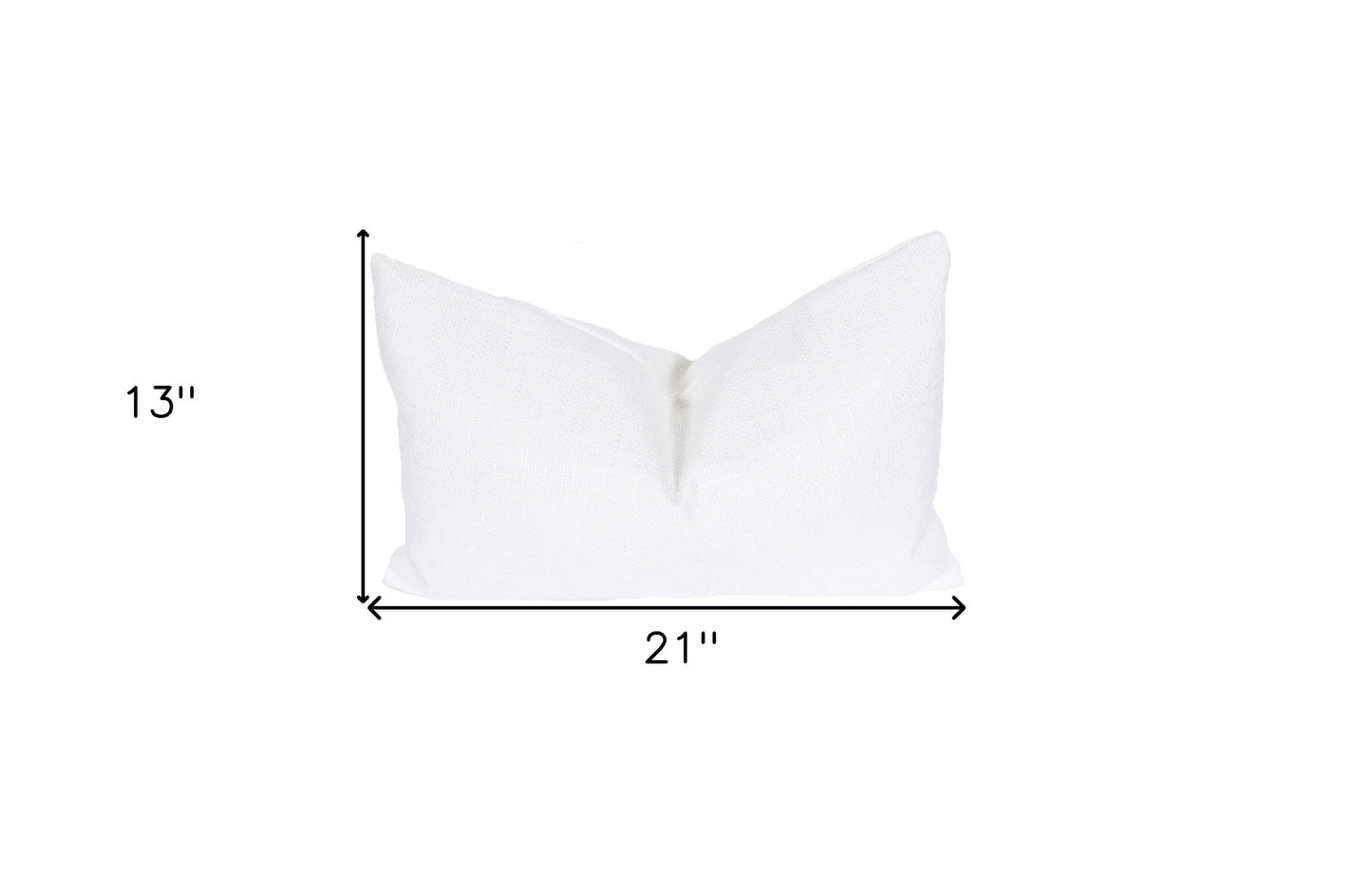 13" X 21" White Polyester Zippered Pillow