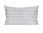 13" X 21" Gray and White Checkered Polyester Zippered Pillow