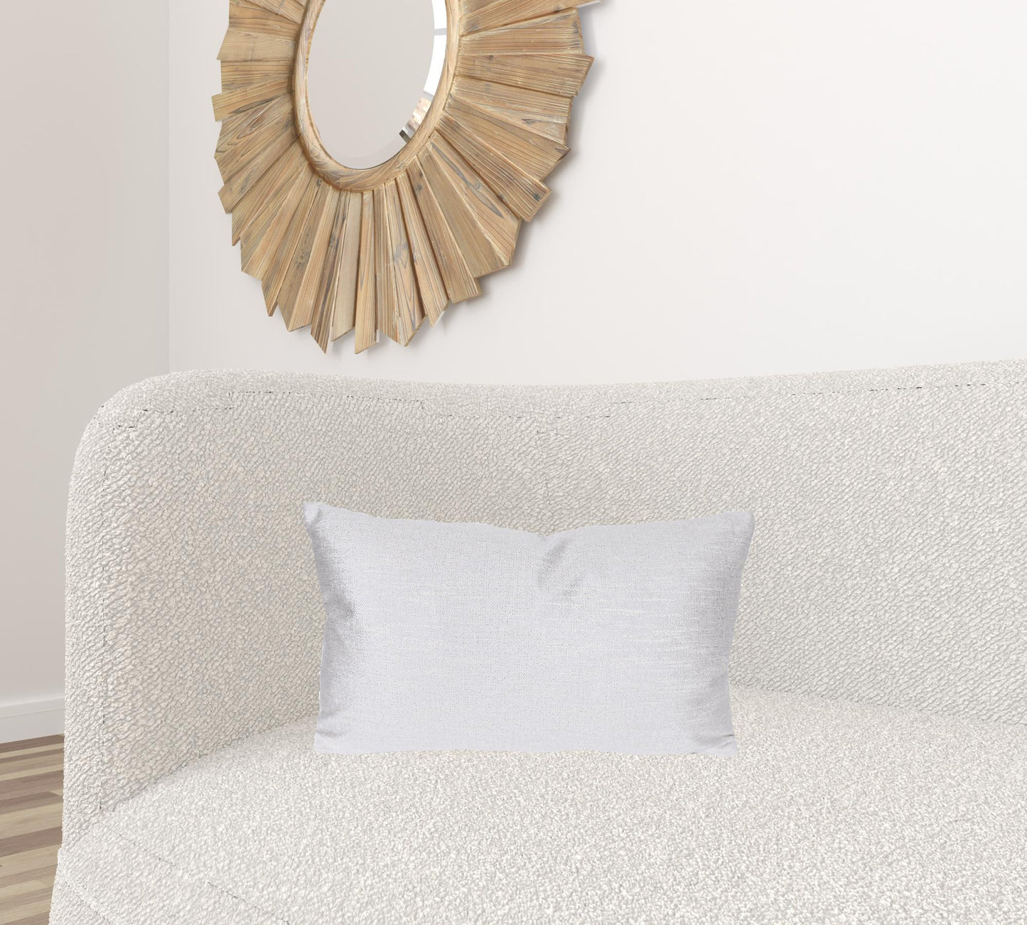 13" X 21" Silver Polyester Zippered Pillow