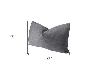 13" X 21" Gray Polyester Zippered Pillow