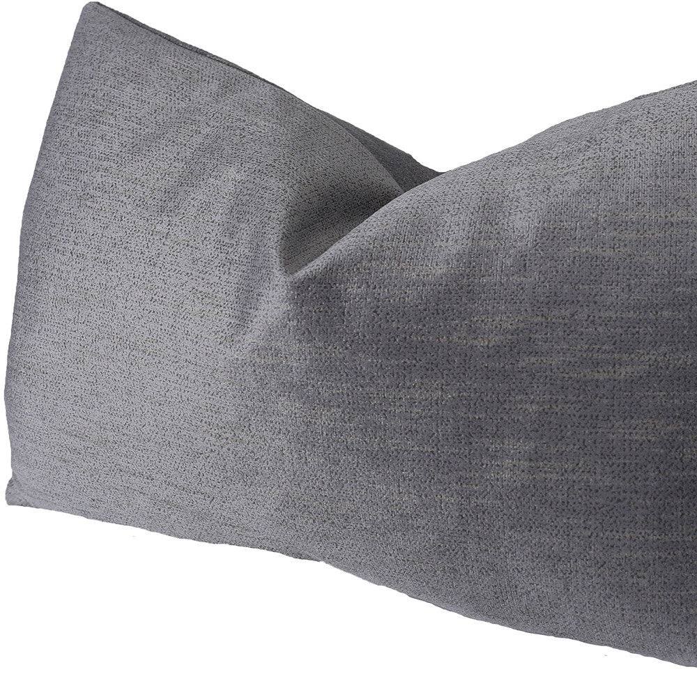 13" X 21" Gray Polyester Zippered Pillow